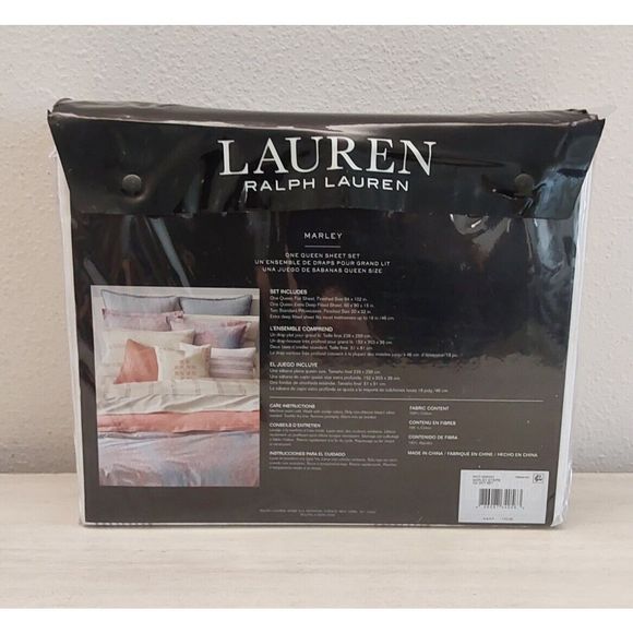 Ralph Lauren MARLEY STRIPE Cream Multi 100% Cotton Queen Sheet Set Bedding - Picture 7 of 10